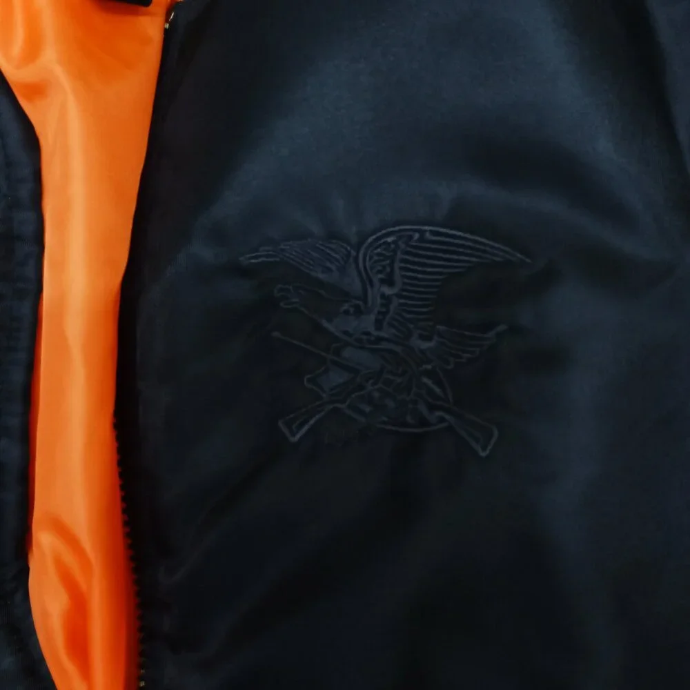 Bravo Series by Burk's Bay NRA Bomber Jacket Men's Medium Black Satin